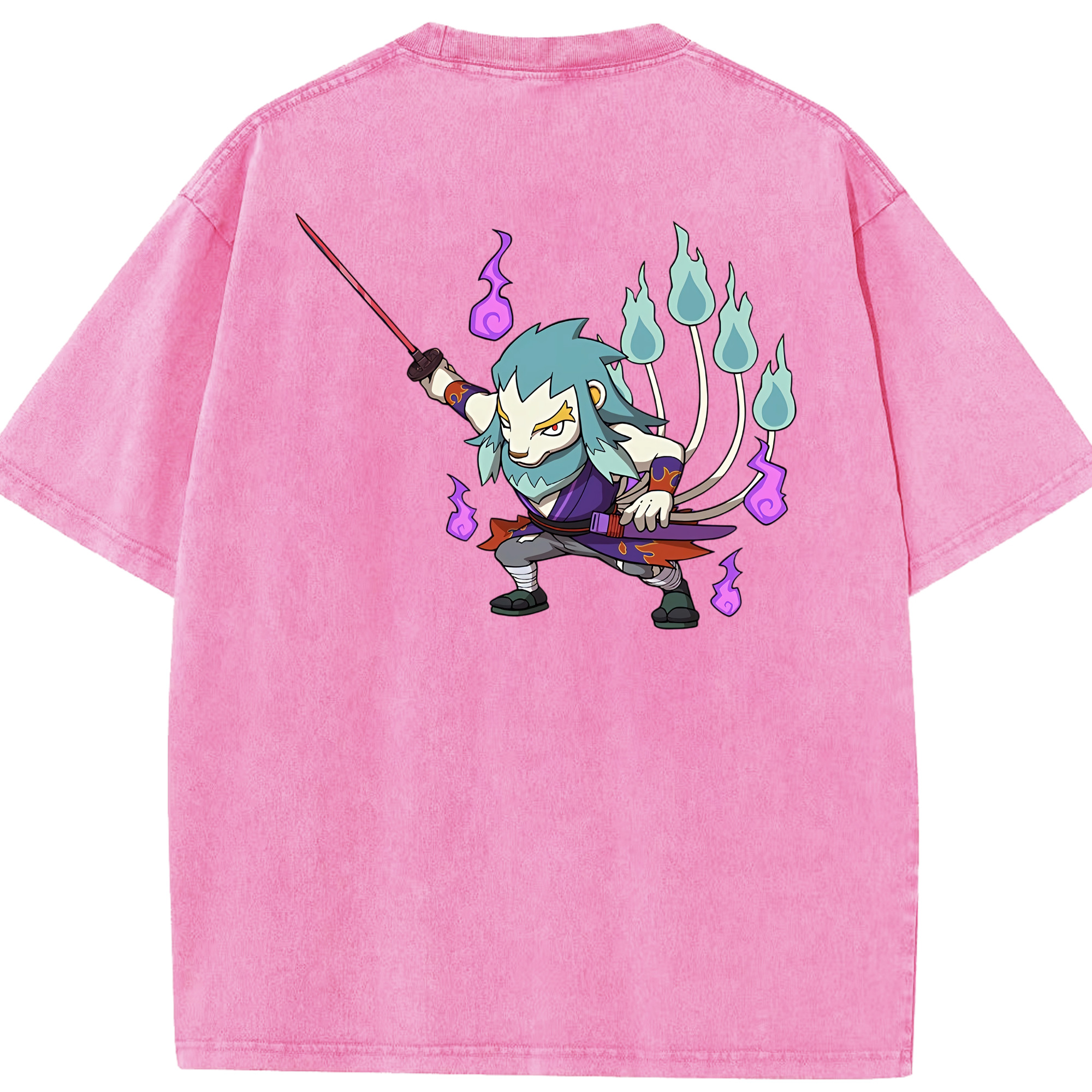 （画像用） 妖怪ウォッチ Yo-kai Watch 綿100% ヴィンテージ風 半袖Tシャツ（背面プリント）